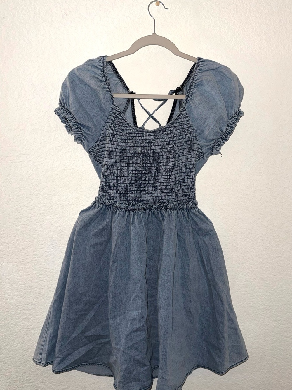 Petal & Pup Light Wash Denim Dress - Light Blue